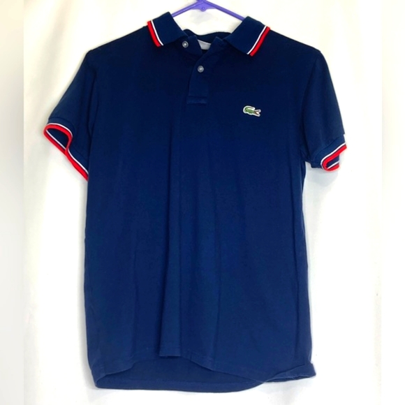 Lacoste Shirts Lacoste Polo Shirt Blue Red White Size 6 According